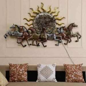 Iron 7 Running Horse Wall Art With LED