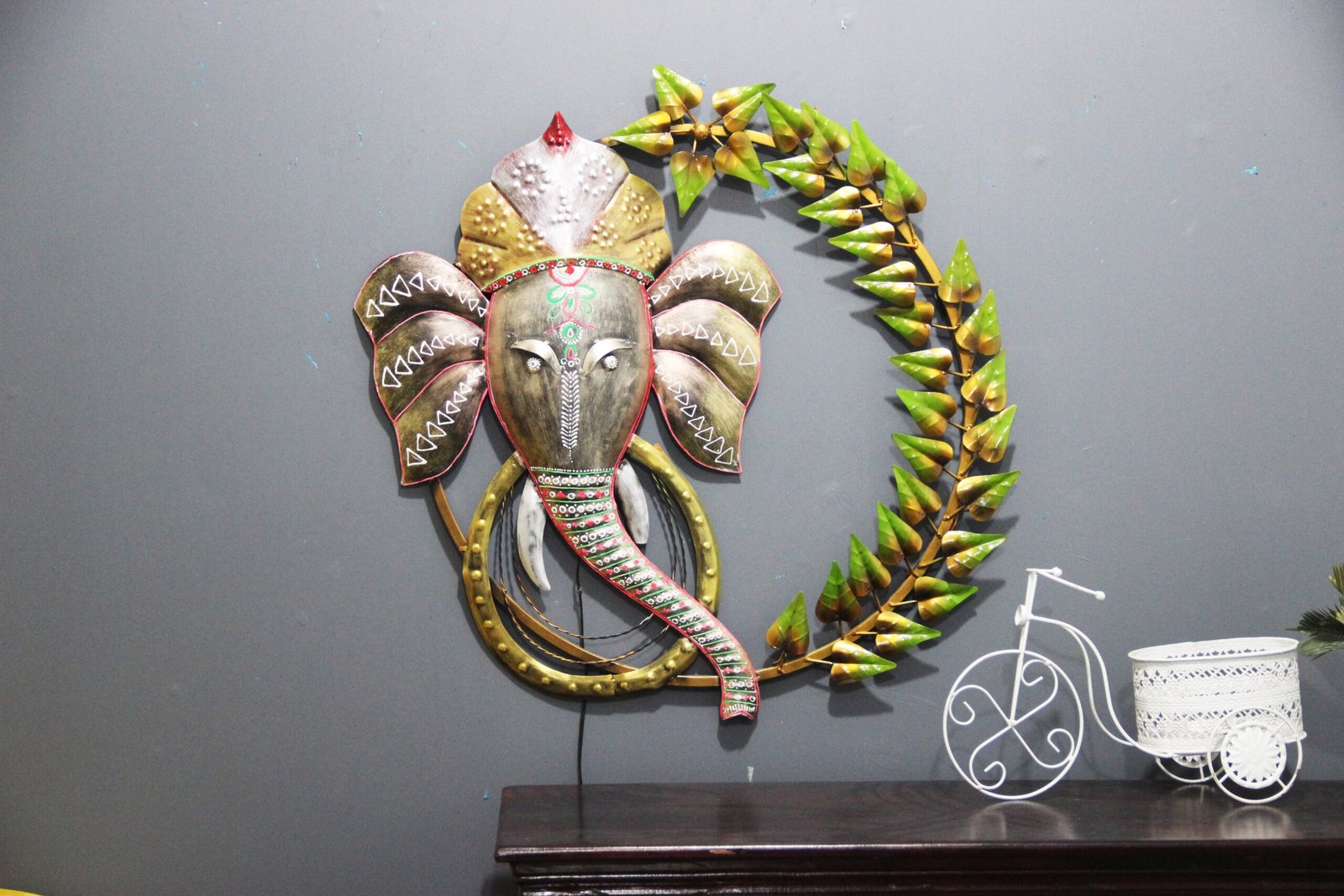 Attractive Religious Metal Ganesh Wall Art With LED for your Home & Office Decor