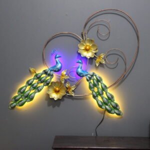 Metal Peacock Wall Art With LED