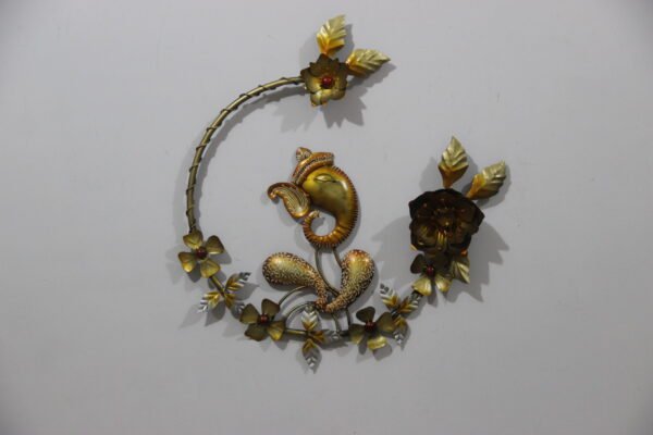 Metal Ganesha Wall Art In Golden Colour