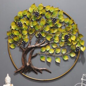 Metal Tree Wall Art In Green Colour