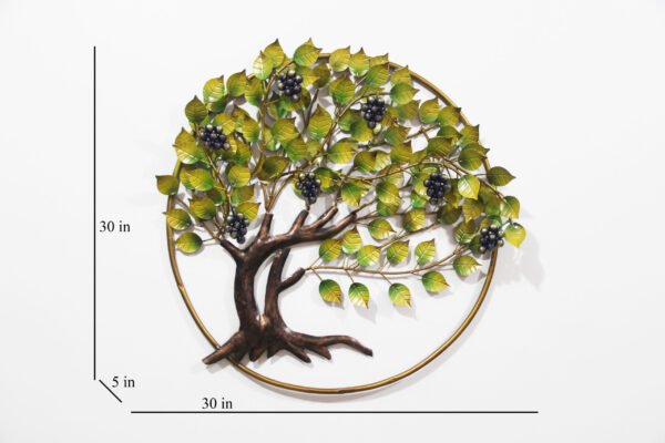 Metal Tree Wall Art In Green Colour